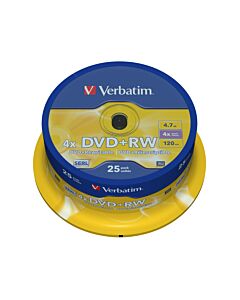 Verbatim DVD+RW Matt Silver 4.7 GB 25 pc(s) 43489