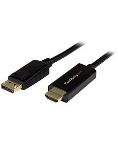 StarTech.com 6ft (2m) DisplayPort to HDMI Cable - 4K 30Hz - DisplayPort to HDMI Adapter Cable - DP 1.2 to HDMI Monitor Cable Converter - Latching DP Connector - Passive DP to HDMI Cord DP2HDMM2MB