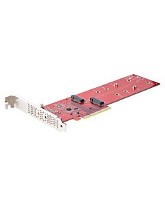 StarTech.com Dual M.2 PCIe SSD Adapter Card, PCIe x8 / x16 to Dual NVMe or AHCI M.2 SSDs, PCI Express 4.0, 7.8GBps/Drive, Bifurcation Required - Windows/Linux Compatible DUAL-M2-PCIE-CARD-B
