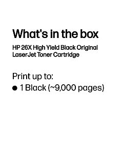 HP 26X High Yield Black Original LaserJet Toner Cartridge CF226X