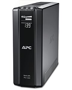APC Back-UPS Pro, 1500VA/865W, Tower, 230V, 10x IEC C13 outlets, AVR, LCD, User Replaceable Battery BR1500GI