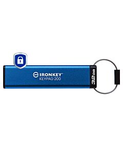 Kingston Technology IronKey 32GB Keypad 200, FIPS 140-3 Lvl 3 AES-256 Hardware Encrypted IKKP200/32GB
