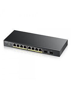 Zyxel GS1900-8HP v3 PoE Managed L2 Gigabit Ethernet (10/100/1000) Power over Ethernet (PoE) Black GS1900-8HP-GB0103F