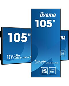 iiyama LH10551UWS-B1AG Signage Display Digital signage flat panel 2.66 m (104.7") LED 500 cd/m² UltraWide 5K HD Black 24/7 LH10551UWS-B1AG