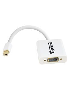 Plugable Technologies Mini DisplayPort (Thunderbolt 2) to VGA Adapter - Supports Mini-DisplayPort Equipped Mac, Windows, Linux Systems to VGA Displays up to 1920x1080, Active - Driverless MDPM-VGAF