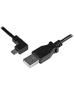 StarTech.com Micro-USB Charge-and-Sync Cable M/M - Left-Angle Micro-USB - 30/24 AWG - 1 m (3 ft.) USBAUB1MLA