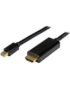 StarTech.com 6ft (2m) Mini DisplayPort to HDMI Cable - 4K 30Hz Video - mDP to HDMI Adapter Cable - Mini DP or Thunderbolt 1/2 Mac/PC to HDMI Monitor/Display - mDP to HDMI Converter Cord MDP2HDMM2MB