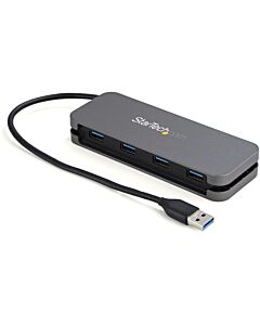 StarTech.com 4 Port USB 3.0 Hub - USB-A to 4x USB-A - SuperSpeed 5Gbps Portable USB 3.1 Gen 1 Type-A Hub - USB Bus Powered - Laptop/Desktop USB Hub with Long Cable 28cm & Cable Management~4 Port USB 3.0 Hub - USB-A to 4x USB-A - SuperSpeed 5Gbps Portable HB30AM4AB