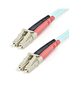 StarTech.com 1m (3ft) LC/UPC to LC/UPC OM3 Multie Fiber Optic Cable, Full Duplex 50/125µm cord Fiber Cable, 100G, Low Insertion Loss, LSZH Fiber Jumper Cord A50FBLCLC1
