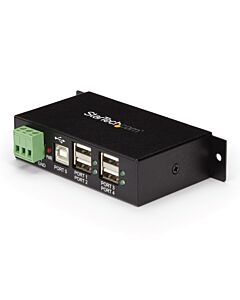 StarTech.com 4-Port USB 2.0 Hub - Metal Industrial USB-A Hub - Din Rail, Wall or Desk Mountable USB Data Hub - TAA Compliant USB Expander Hub ST4200USBM