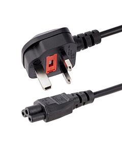 StarTech.com 3ft (1m) UK Laptop Power Cable, BS 1363 to C5 (Clover Leaf), 2.5A 250V, 18AWG, UK Laptop Replacement Cord, Printer Power Cable, Laptop Charger Cord, Laptop Power Brick Cord PXTNB3SUK1M