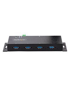 StarTech.com 4-Port Industrial USB 3.0 Hub with ESD Protection~4-Port USB 3.0 Hub - 5Gbps - Metal Industrial USB-A Hub - Wall or Desk Mountable USB Data Hub - TAA Compliant USB Expander Hub ST4300USBM