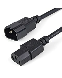 StarTech.com 1m (3ft) Power Extension Cord, C14 to C13, 10A 125V, 18AWG, Computer Power Cord Extension, IEC-320-C14 to IEC-320-C13 AC Power Cable Extension for Power Supply, UL Listed PXT1001M