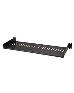 StarTech.com 1U Server Rack Shelf - Universal Vented Rack Mount Cantilever Tray for 19" Network Equipment Rack & Cabinet - Heavy Duty Steel – Weight Capacity 44lb/20kg - 7" Deep Shelf, Black CABSHELF1U7V