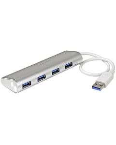 StarTech.com 4-Port USB Hub, USB A to 4x USB-A Ports, USB 5Gbps, Rugged Design, Bus-Powered, Portable Laptop USB 3.0 Hub ST43004UA