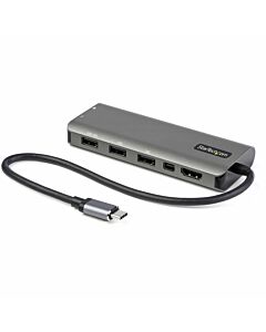 StarTech.com USB C Multiport Adapter - USB-C to HDMI or Mini DisplayPort 4K 60Hz, 100W Power Delivery Pass-Through, 4-Port 10Gbps USB Hub - USB Type-C Mini Dock - w/ 12" Attached Cable DKT31CMDPHPD