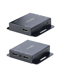 StarTech.com 4K HDMI Extender over CAT6/CAT5 Ethernet Cable, 4K 30Hz or 1080p 60Hz Video Extender, HDMI over Ethernet Cable, HDMI Transmitter and Receiver Kit, IR Remote Control EXTEND-HDMI-4K40C6P1