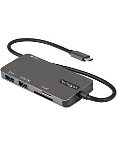 StarTech.com USB C Multiport Adapter - USB-C to 4K HDMI, 100W Power Delivery Pass-through, SD/MicroSD Slot, 3-Port USB 3.0 Hub - USB Type-C Mini Dock - 12" (30cm) Long Attached Cable DKT30CHSDPD