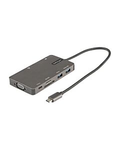 StarTech.com USB C Multiport Adapter - HDMI 4K 30Hz or VGA Travel Dock - 5Gbps USB 3.0 Hub (USB A / USB C Ports) - 100W Power Delivery - SD/Micro SD - GbE - 30cm Cable - USB C Mini Dock DKT30CHVSDPD