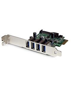 StarTech.com 4 Port PCI Express PCIe SuperSpeed USB 3.0 Controller Card Adapter with UASP - SATA Power PEXUSB3S4V