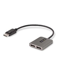 StarTech.com 2-Port DisplayPort MST Hub, Dual 4K 60Hz, DP to 2x DisplayPort Monitor Adapter, DP 1.4 Multi-Monitor Video Adapter, 1ft (30cm) Built-in Cable, USB Powered, Windows Only MST14DP122DP