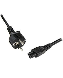 StarTech.com 1m (3ft) Laptop Power Cord, EU Schuko to C5, 2.5A 250V, 18AWG, Notebook / Laptop Replacement AC Cord, Power Brick Cord, Laptop Charger Cable, Clover Leaf/Mickey Mouse Power Cord PXTNB3SEU1M