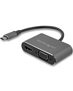 StarTech.com USB-C to VGA and HDMI Adapter - 2-in-1 - 4K 30Hz - Space Grey CDP2HDVGA