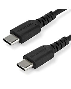StarTech.com 2m USB C Charging Cable - Durable Fast Charge & Sync USB 2.0 Type C to USB C Laptop Charger Cord - TPE Jacket Aramid Fiber M/M 60W Black - Samsung S10 S20 iPad Pro MS Surface RUSB2CC2MB