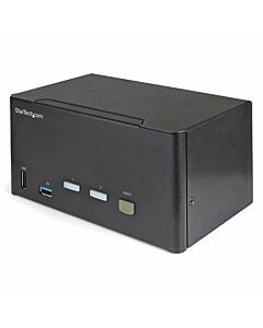 StarTech.com 2 Port Triple Monitor DisplayPort KVM Switch - 4K 60Hz UHD HDR - Desktop DP 1.2 KVM with 2 Port USB 3.0 Hub (5Gbps) & 4x USB 2.0 HID Ports, Audio - Hotkey Switching - TAA SV231TDPU34K