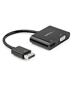 StarTech.com DisplayPort to HDMI VGA Adapter - DisplayPort 1.2 HBR2 to HDMI 2.0 (4K 60Hz) or VGA 1080p Converter Dongle - DP to HDMI or VGA Monitor Adapter - Digital Video Display Adapter DP2VGAHD20