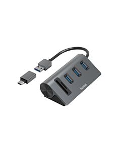 Hama 00200140 laptop dock/port tor USB 3.2 Gen 1 (3.1 Gen 1) Type-A Anthracite, Black 00200140