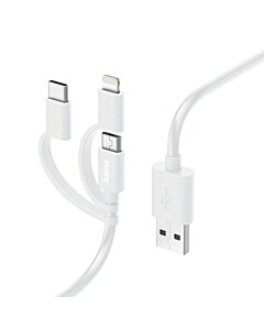 Hama 00201535 USB cable USB 2.0 1 m USB A Micro-USB B White 00201535