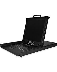 StarTech.com 16 Port Rackmount KVM Console w/ 6ft Cables - Integrated KVM Switch w/ 17" LCD Monitor - Fully Featured 1U LCD KVM Drawer- OSD KVM - Durable 50,000 MTBF - USB + VGA Support RKCONS1716K