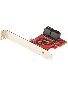 StarTech.com SATA PCIe Card - 4 Port PCIe SATA Expansion Card - 6Gbps - Low Profile Bracket - Stacked SATA Connectors - ASM1164 Non-Raid - PCI Express to SATA Converter 4P6G-PCIE-SATA-CARD