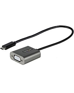 StarTech.com USB C to VGA Adapter - 1080p USB Type-C to VGA Adapter Dongle - USB-C (DP Alt e) to VGA Monitor/Display Video Converter - Thunderbolt 3 Compatible - 12" Long Attached Cable - Upgraded Version of CDP2VGA CDP2VGAEC