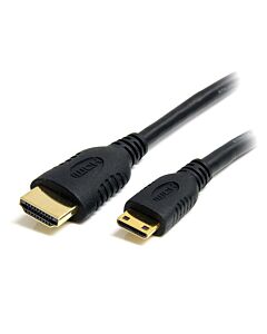 StarTech.com 1m Mini HDMI to HDMI Cable with Ethernet - 4K 30Hz High Speed Mini HDMI to HDMI Adapter Cable - Mini HDMI Type-C Device to HDMI Monitor/Display - Durable Video Converter Cord HDACMM1M