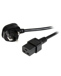 StarTech.com 6ft (2m) UK Computer Power Cable, 16AWG, BS 1363 to C19, 13A 250V, Black Replacement AC Power Cord, UK Power Cable for PC and Network Equipment PXTUKC192M