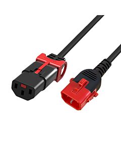 ACT Powercord C13 IEC Lock+ - C14 IEC Lock Dual Locking black 2 m, PC3603 42-5020
