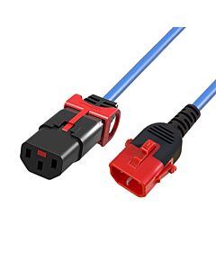 ACT Powercord C13 IEC Lock+ - C14 IEC Lock Dual Locking blue 1 m, PC3619 42-5110