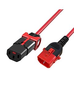 ACT Powercord C13 IEC Lock+ - C14 IEC Lock Dual Locking red 3 m, PC3617 42-5230