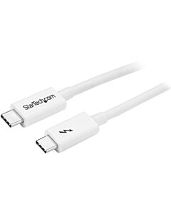 StarTech.com Thunderbolt 3 Cable - 20Gbps - 1m - White - Thunderbolt, USB, and DisplayPort Compatible TBLT3MM1MW
