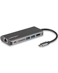 StarTech.com USB C Multiport Adapter, Portable USB-C Dock to 4K HDMI, 2-pt USB 3.0 Hub, SD/SDHC, GbE, 60W PD Pass-Through - USB Type-C/Thunderbolt 3 - REPLACED BY DKT30CHSDPD1 DKT30CSDHPD