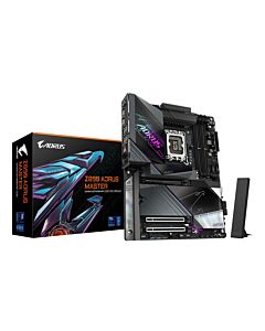 GIGABYTE Z890 AORUS MASTER Motherboard - Supports Intel Core Ultra (Series 2) CPUs, 18+1+2 phases VRM, up to 9500MHz DDR5 (OC), 2xPCIe 5.0 + 3xPCIe 4.0, Wi-Fi 7, 10GbE LAN, Thunderbolt 4 Z890 AORUS MASTER