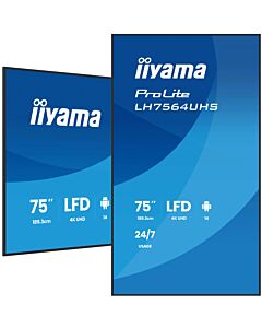 iiyama LH7564UHS-B1AG Signage Display Digital signage flat panel 190.5 cm (75") Wi-Fi 500 cd/m² 4K Ultra HD Black Built-in processor Android 24/7 LH7564UHS-B1AG