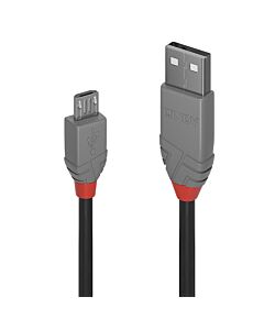 Lindy 1m USB 2.0 Type A to Micro-B Cable, Anthra Line 36732