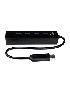 StarTech.com 4 Port Portable SuperSpeed USB 3.0 Hub with Built-in Cable~4 Port Portable SuperSpeed USB 3.0 Hub with Built-in Cable - 5Gbps ST4300PBU3