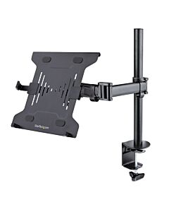 StarTech.com Laptop Desk Mount - Monitor and Laptop Mount - Displays up to 34in (8kg/17.6lb) & Laptops (4.5kg/9.9lb) - Articulating VESA Laptop Tray Arm - Clamp / Gmet Mount A-LAPTOP-DESK-MOUNT