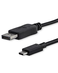 StarTech.com 3ft/1m USB C to DisplayPort 1.2 Cable 4K 60Hz - USB-C to DisplayPort Adapter Cable - HBR2 - USB Type-C DP Alt e to DP Monitor Video Cable - Works w/ Thunderbolt 3 - Black CDP2DPMM1MB