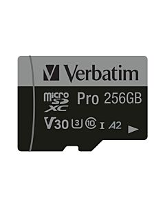 Verbatim Pro U3 256GB Micro SDXC Card 47045