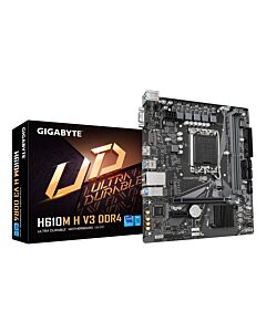 GIGABYTE H610M H V3 DDR4 Motherboard - Supports Intel Core 14th CPUs, 4+1+1 Hybrid Phases Digital VRM, up to 3200MHz DDR4, 1xPCIe 3.0 M.2, GbE LAN, USB 3.2 Gen 1 H610M H V3 DDR4